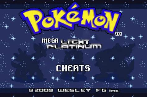 pokemon mega platinum cheats|Pokemon Mega Light Platinium .